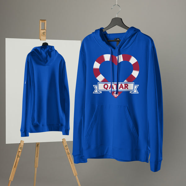 Heart of Qatar - Patriotic Soccer Hoodie - - Hoodies