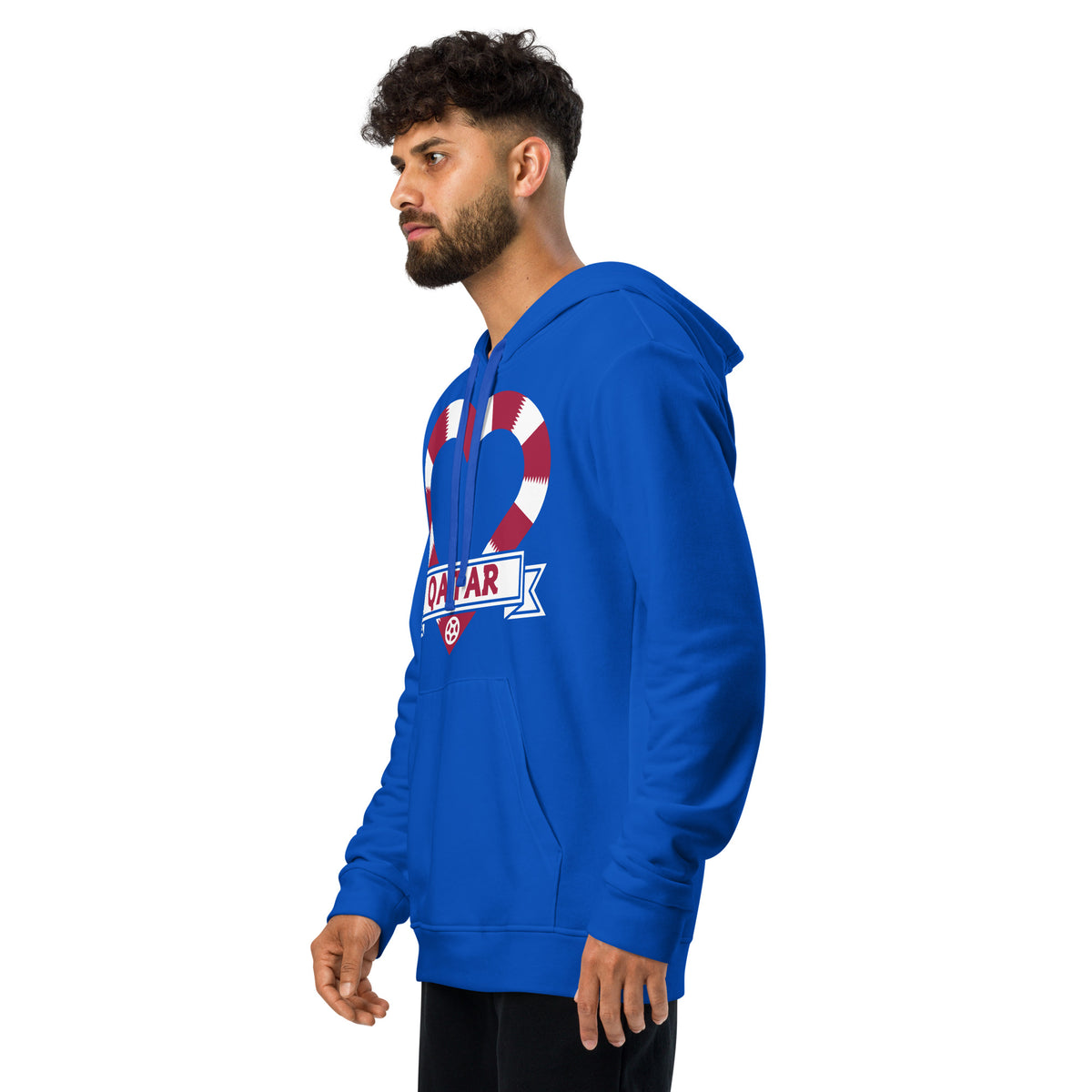 Heart of Qatar - Patriotic Soccer Hoodie - - Hoodies