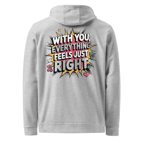 Feel Just Right Together - Stylish Boyfriend Fleece Hoodie - - Hoodies