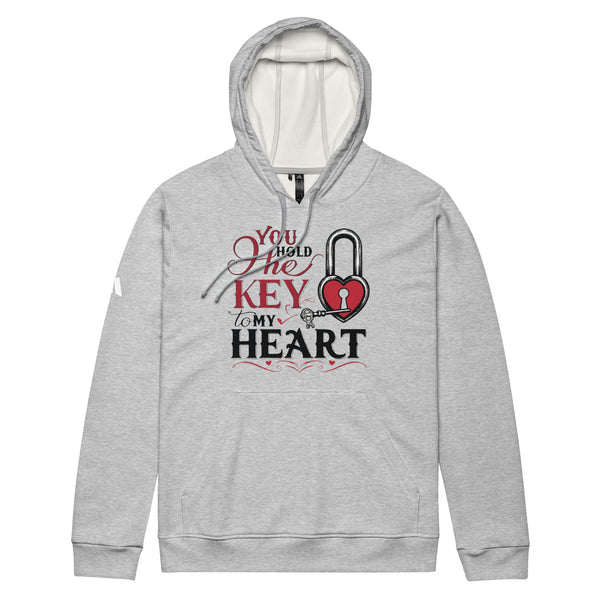 Key to My Heart - Romantic Fleece Hoodie - - Hoodies