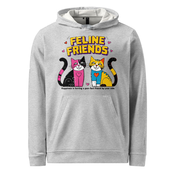 Feline Fun - Playful Cats Hoodie by adidas - Grey Heather - Hoodies