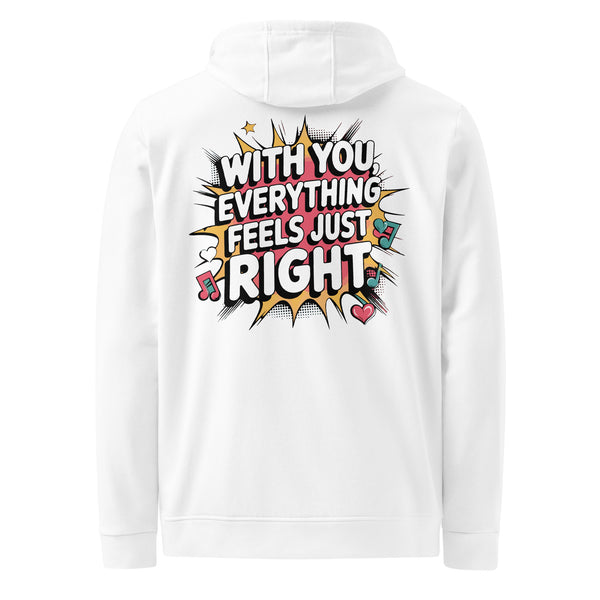 Feel Just Right Together - Stylish Boyfriend Fleece Hoodie - - Hoodies