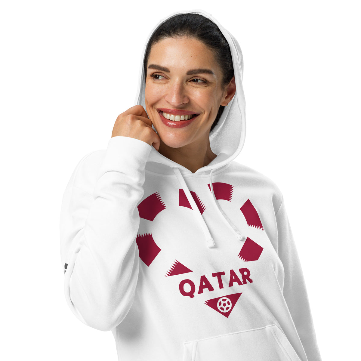 Heart of Qatar - Patriotic Soccer Hoodie - - Hoodies