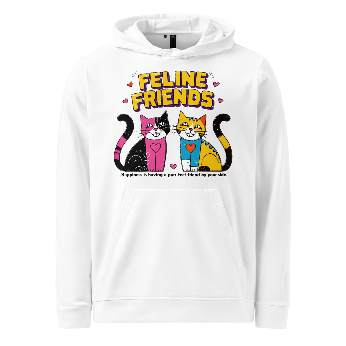 Feline Fun - Playful Cats Hoodie by adidas - White - Hoodies