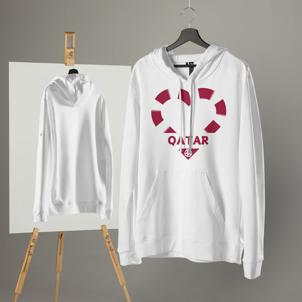 Heart of Qatar - Patriotic Soccer Hoodie - - Hoodies