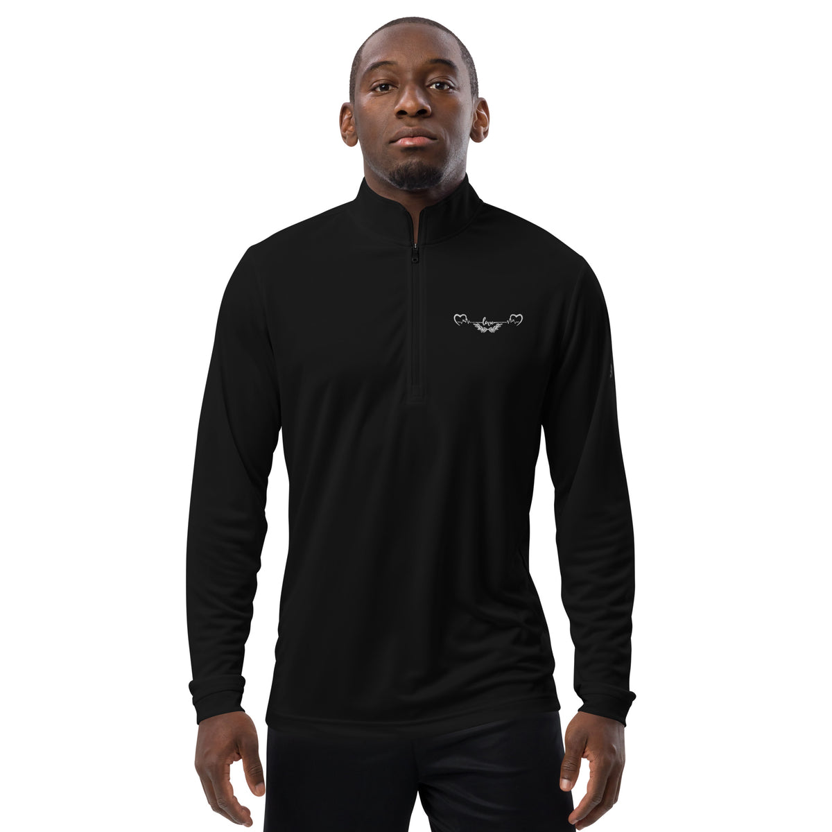 Pulse of Affection - Romantic Quarter Zip Pullover - Black - Sweatshirts