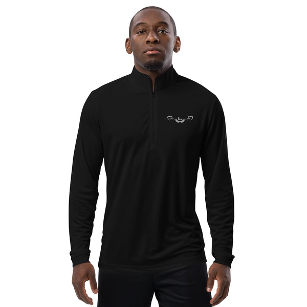 Pulse of Affection - Romantic Quarter Zip Pullover - Black - Sweatshirts