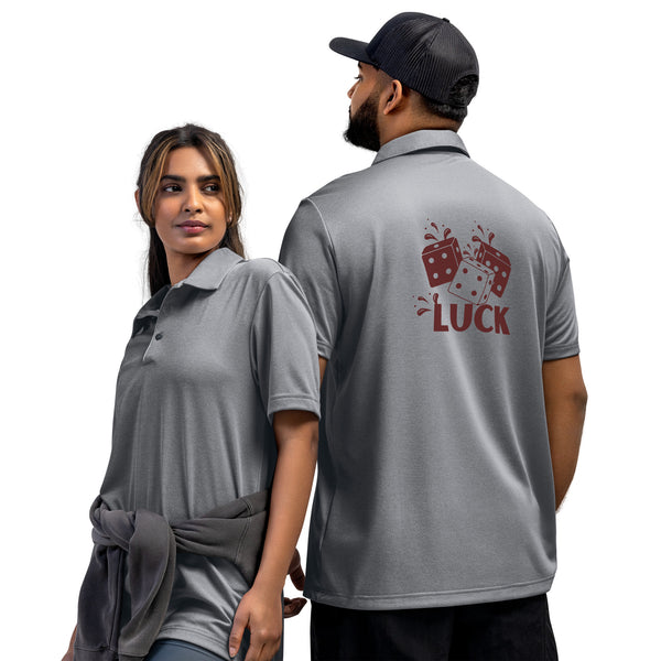 Luck on Your Sleeve - Dice Themed Polo - Collegiate Navy Melange - Polo Shirts