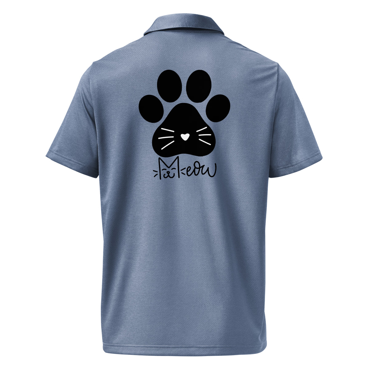 Meow-tastic Moments - Adorable Cat Print Polo - - Polo Shirts