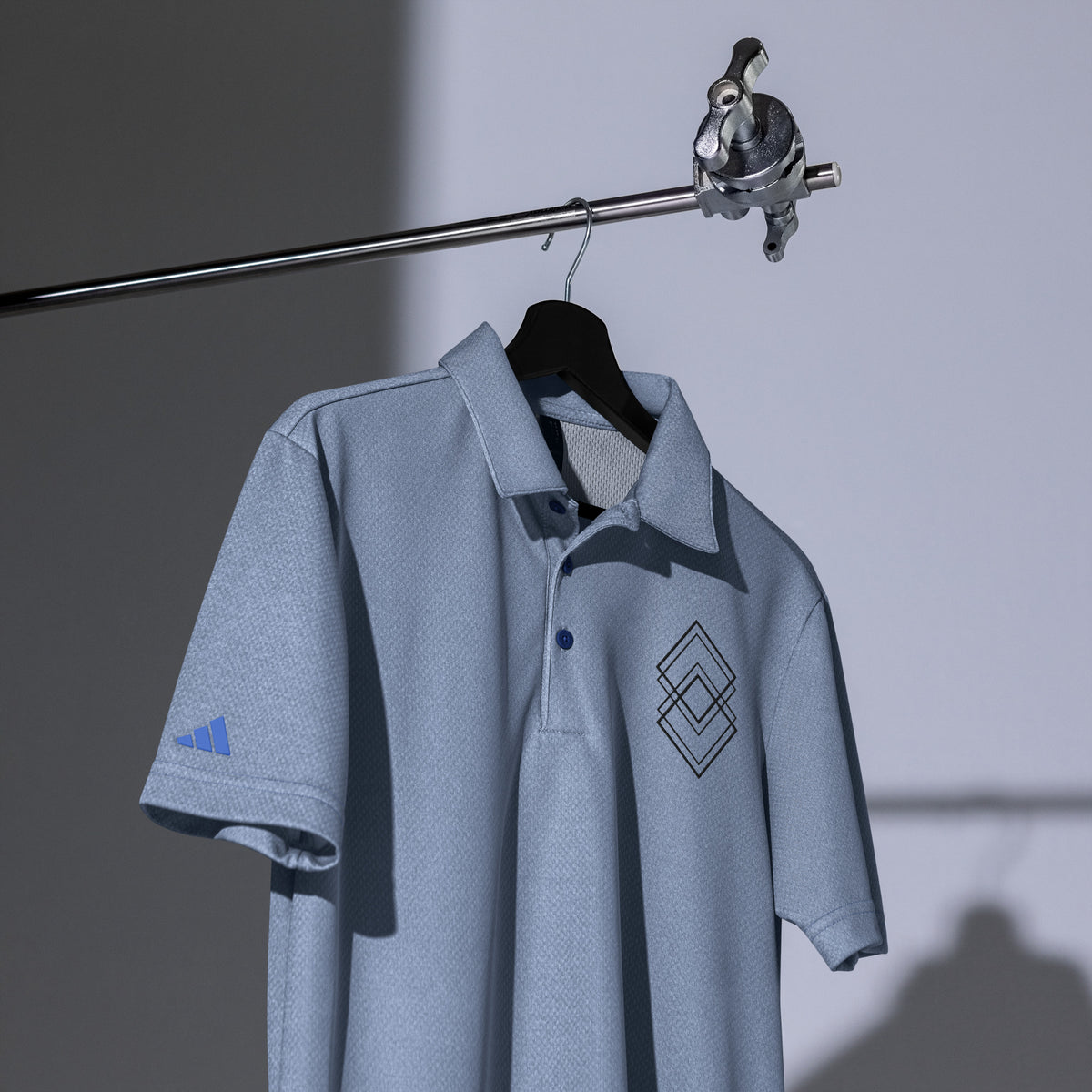 Timeless Precision - Geometric Diamond Art - Collegiate Royal Melange - Polo Shirts