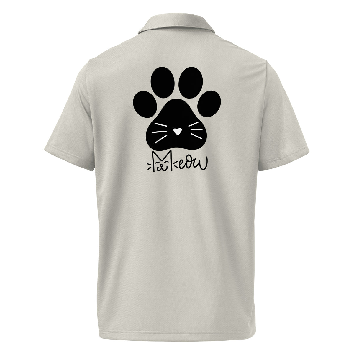 Meow-tastic Moments - Adorable Cat Print Polo - - Polo Shirts