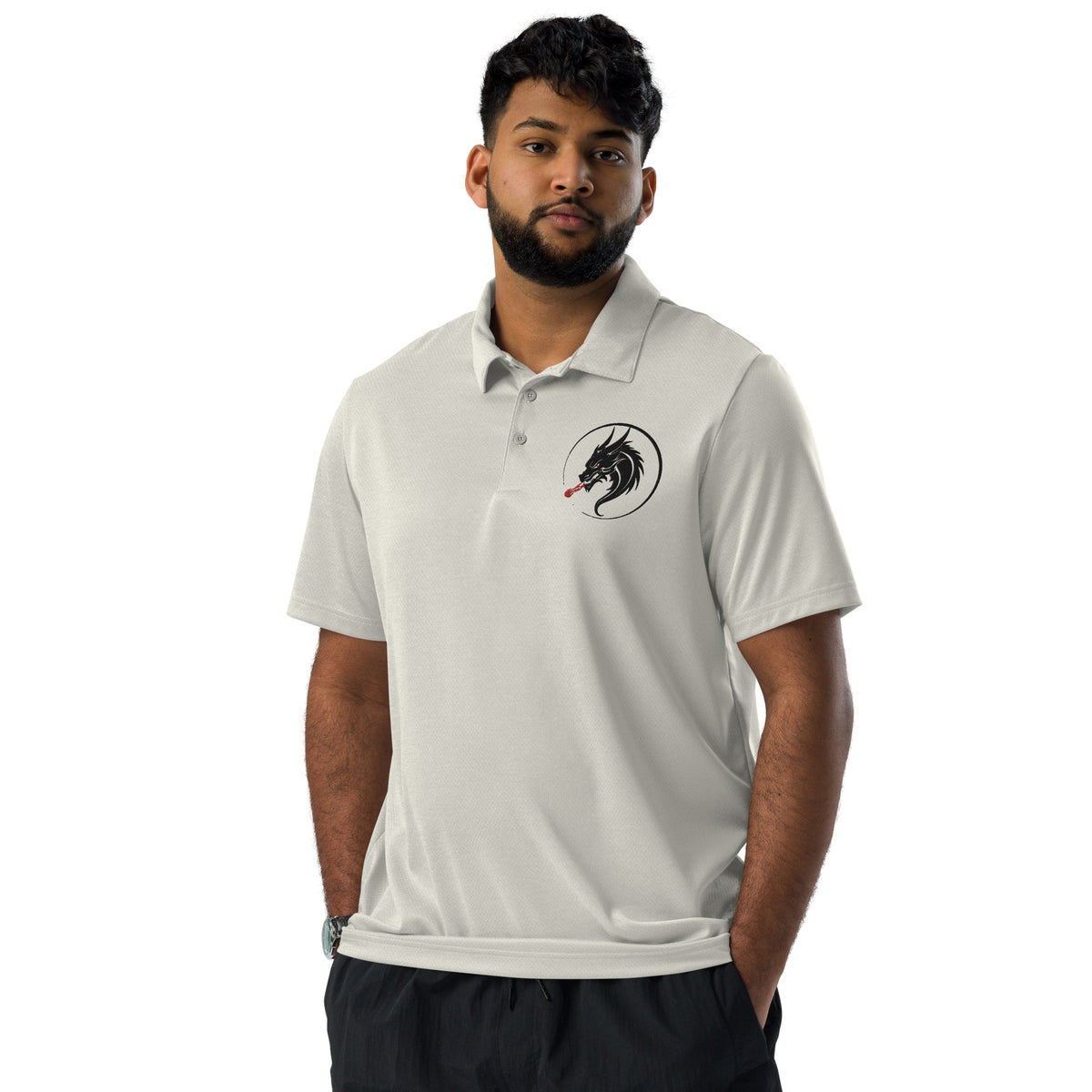 Dragon's Fury - Fierce & Fiery Polo - Grey One Heather - Polo Shirts