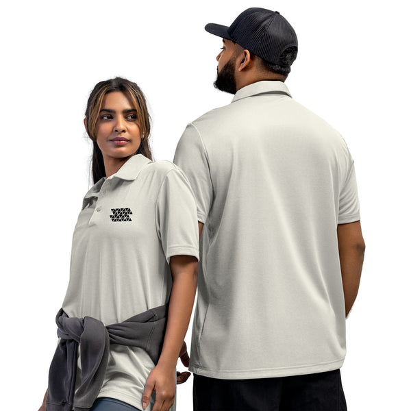 Geometric Elegance Polo - Grey One Heather - Polo Shirts