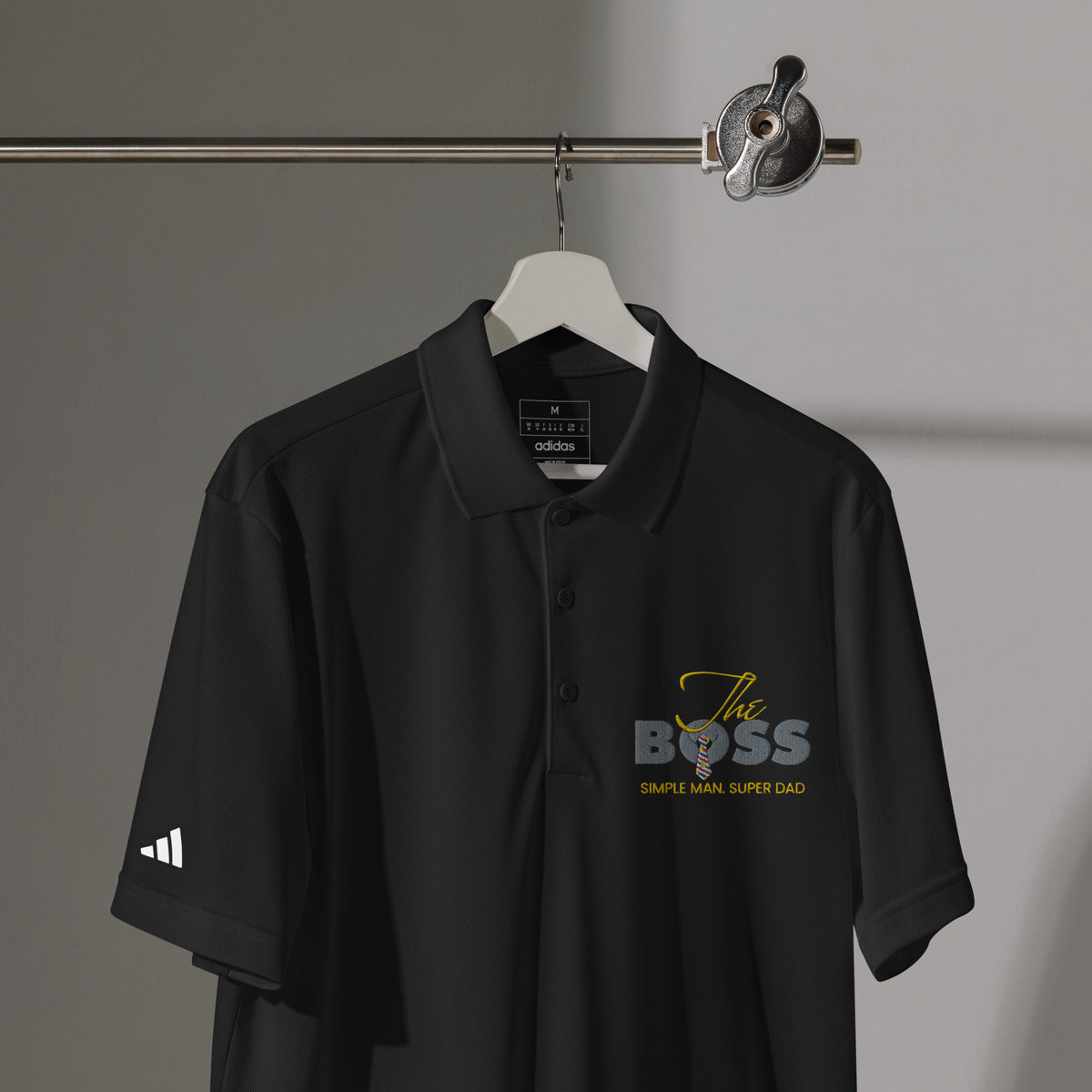 Gift The Boss – Adidas Polo for Super Dad - Black - Polo Shirts
