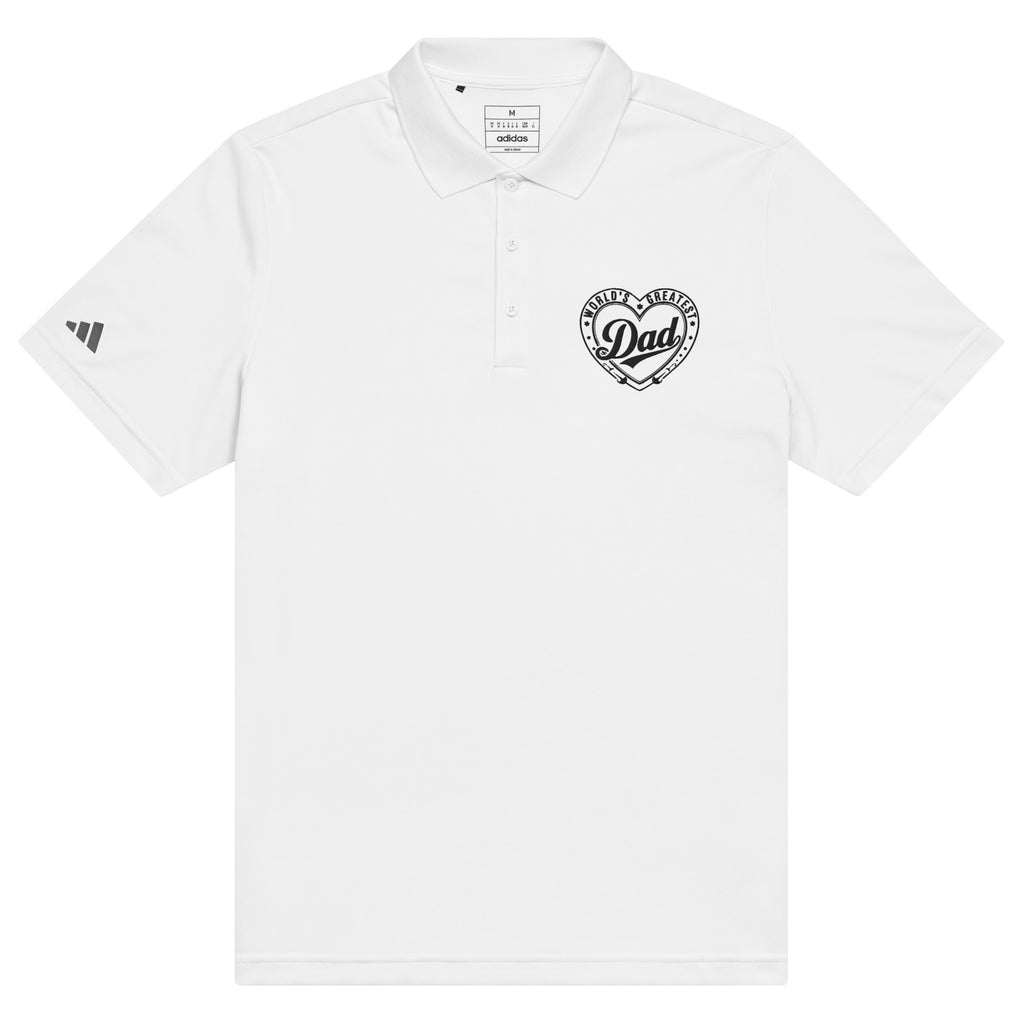 World’s Greatest Dad Adidas Sport Polo – Timeless Appreciation - White - Polo Shirts