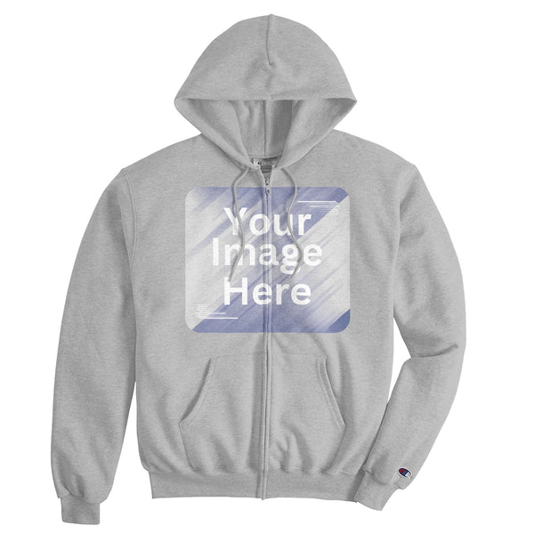 Blend of Comfort and Sustainability - Powerblend Customizable Hoodie - light steel - Zip-Up Hoodies