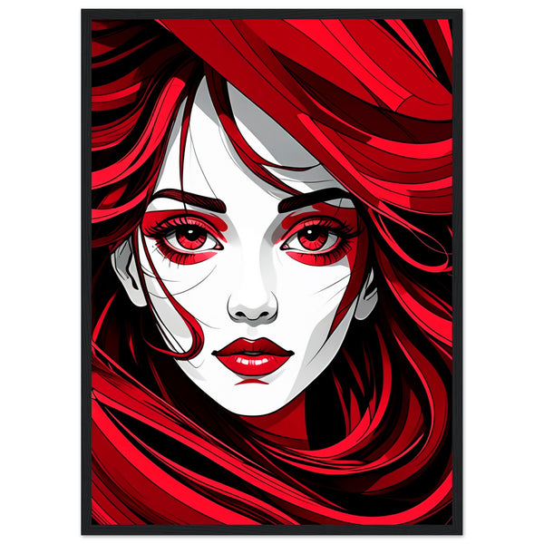 Red Passion - Art That Speaks - 50x70 cm 20x28″ Black frame - Framed Poster