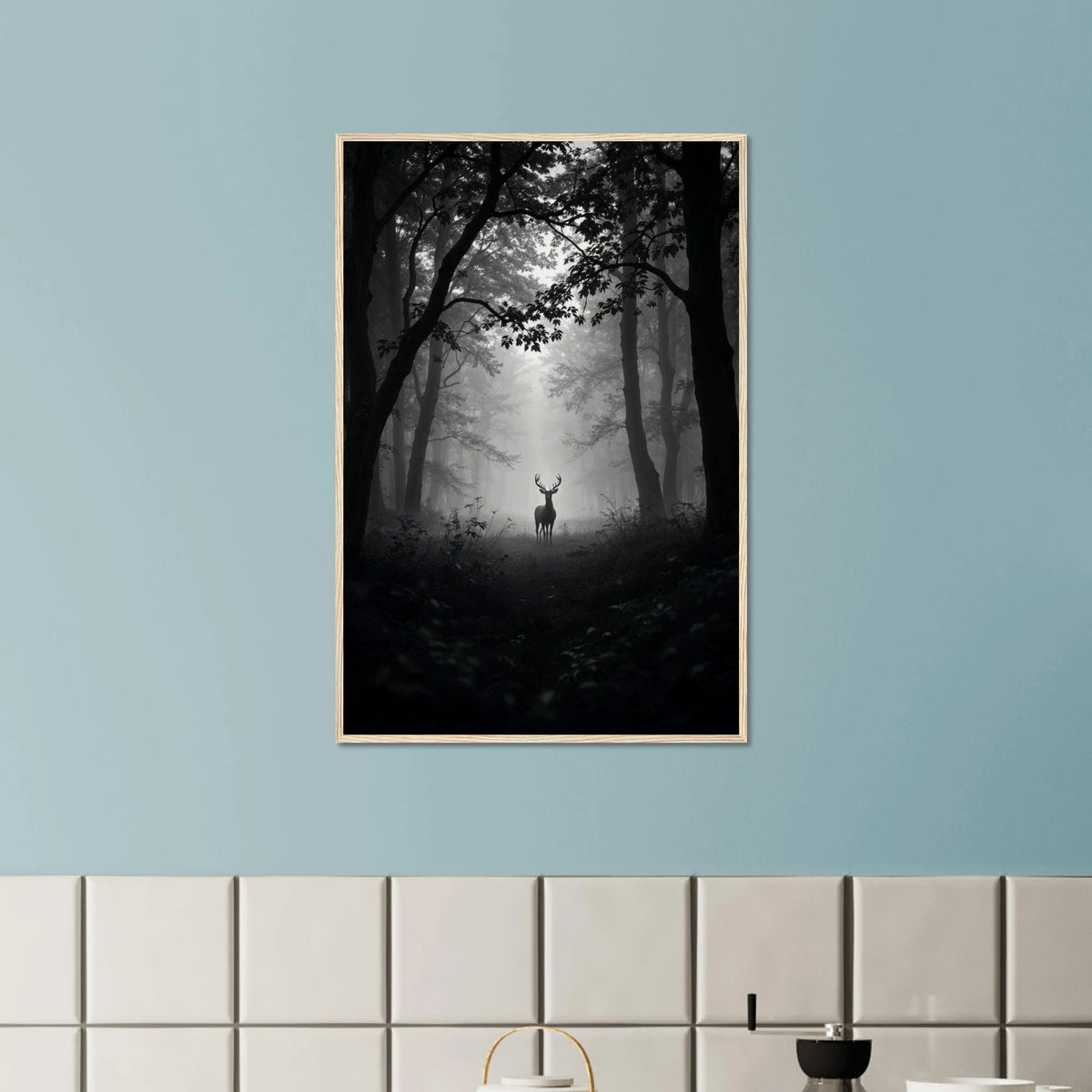 Gift the Wild Soul – Framed Forest Stag Poster - Wood frame - Wooden Framed Posters