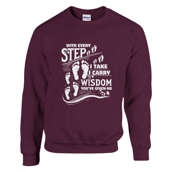 With Every Step - A Heartfelt Gift for Mom - Maroon - Sweatshirts