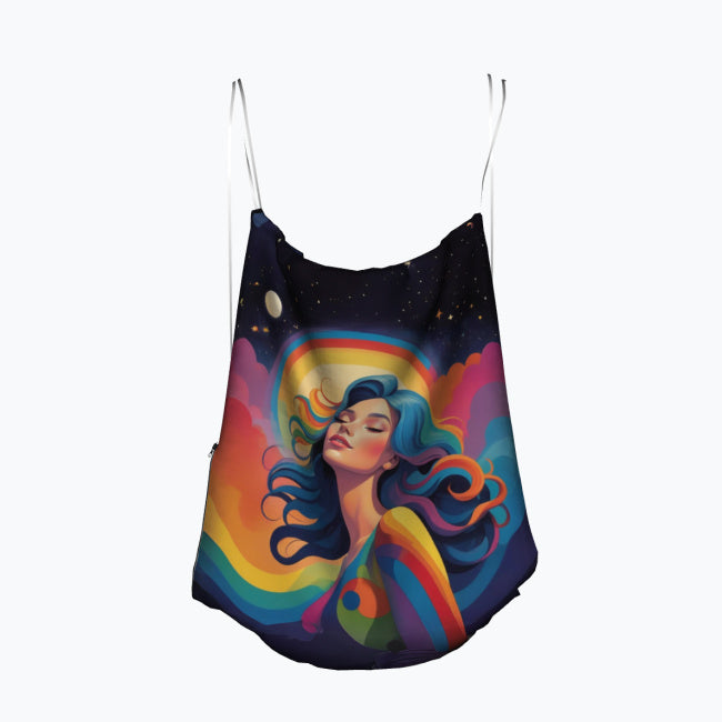 Rainbow Dreams - Celestial Beauty on the Go - - Drawstring Bags