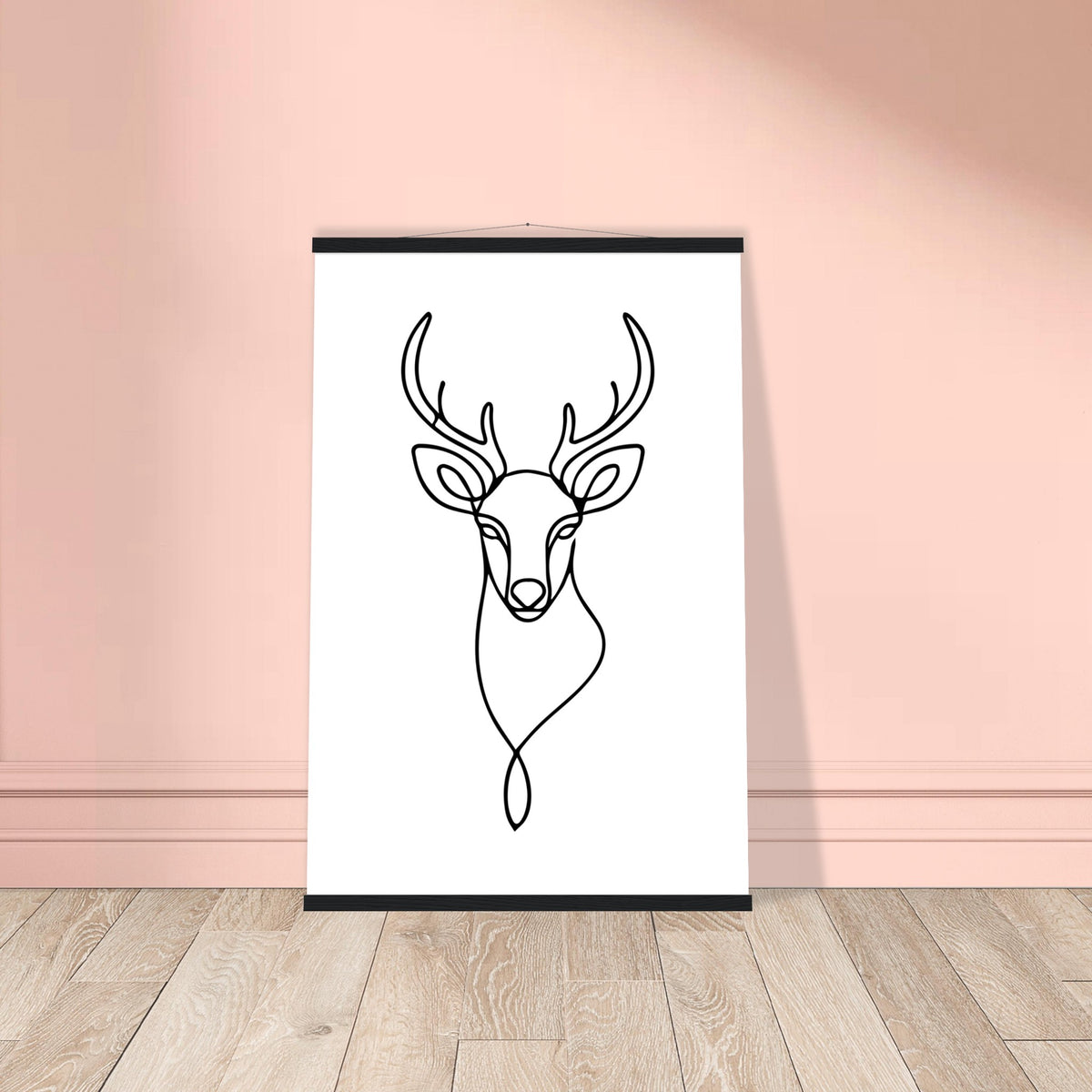 Graceful Lines - Deer Design for Contemporary Spaces - 60x90 cm 24x36″ Black wall hanger - Posters With Hanger