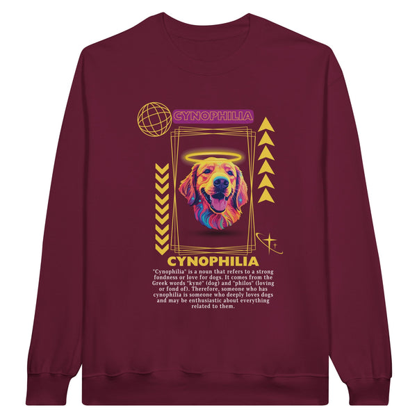 Divine Doggo - Cynophilia's Colorful Charm - Maroon - Unisex Sweatshirts