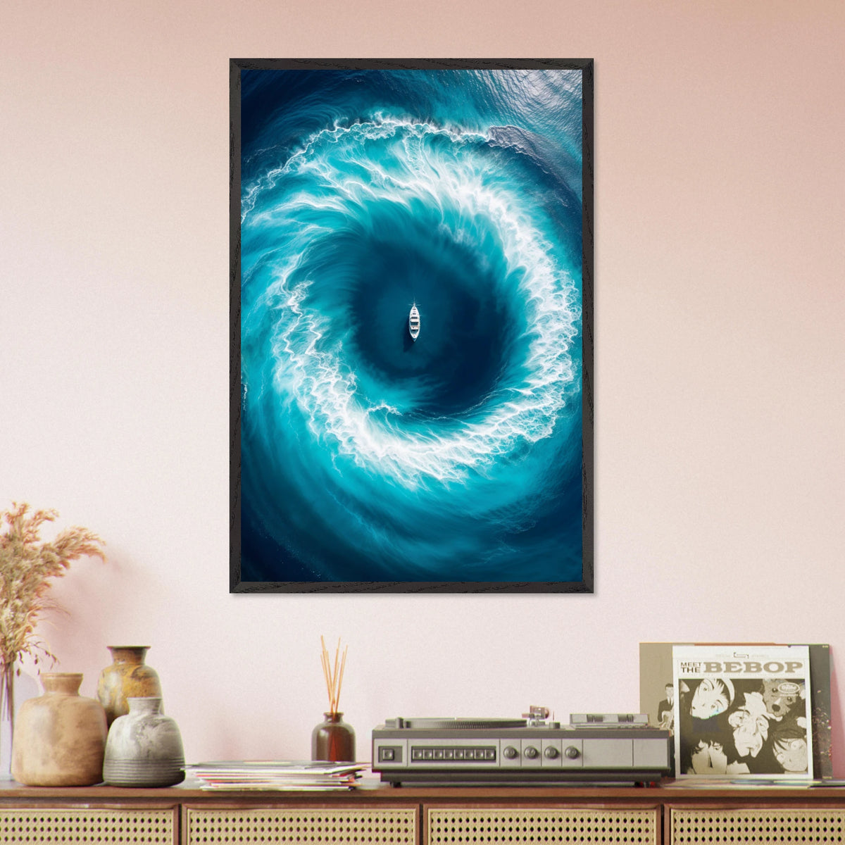 Ride the Waves – Wooden Framed Poster - Black frame - Wooden Framed Posters