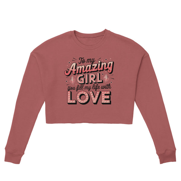 Daddy’s Girl - A Love That Lasts Cropped Sweatshirt - Mauve - Sweatshirts