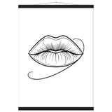 Lips of Expression - Minimalist Art on Premium Poster - 50x70 cm 20x28″ Black wall hanger - Posters With Hanger