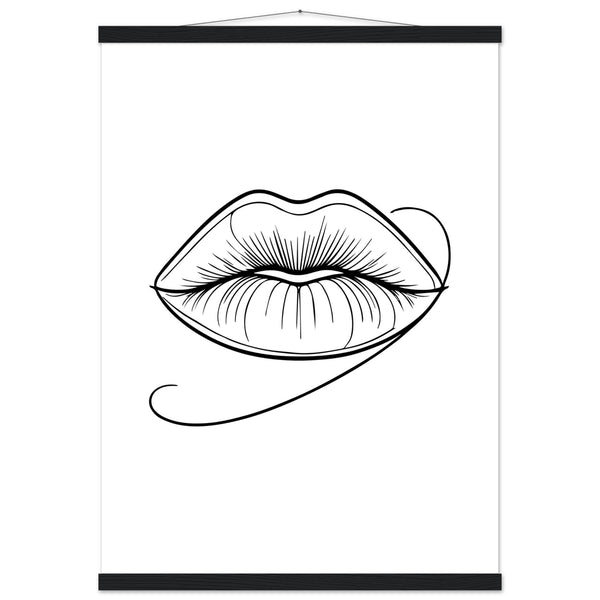 Lips of Expression - Minimalist Art on Premium Poster - 50x70 cm 20x28″ Black wall hanger - Posters With Hanger