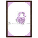 Melodic Moments - Stylish Headphones Print - 30x45 cm 12x18″ Dark wood frame - Framed Prints