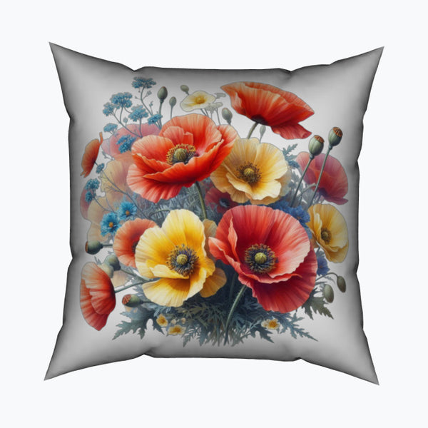 Wildflower Serenity - Luxe Floral Velvet Cushion - - Cushions