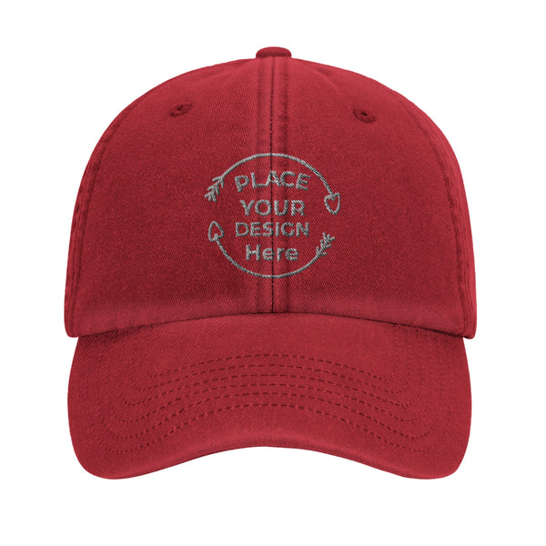 Timeless Elegance - Vintage Cotton Dad Hat - Vintage Red - Print Material