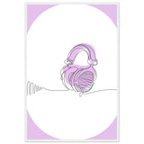 Melodic Moments - Stylish Headphones Print - 60x90 cm 24x36″ White frame - Framed Prints