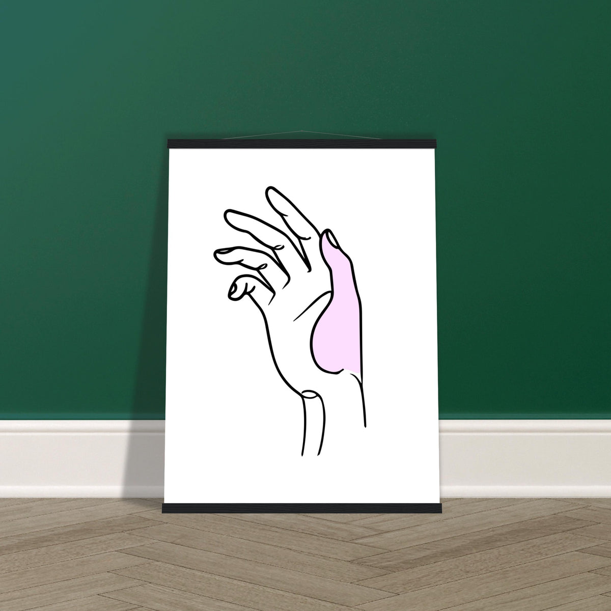 Vibrant Touch - Hand Art Print with Magnetic Hanger - 60x80 cm 24x32″ Black wall hanger - Posters With Hanger