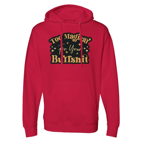 Unapologetic Wit - Embrace 'Too Magiear' Statement - Red - Hoodies