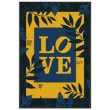 Leafy LOVE - Vibrant Contrast Wall Art - 60x90 cm 24x36″ - Framed Poster