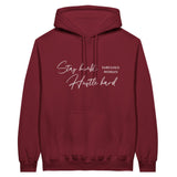 Empowering Elegance Hoodie - Stay Humble - Hustle Hard - Fabulous Woman - Garnet - Hoodies