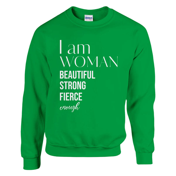 Fierce Femininity - Celebrating Womanhood - Irish Green - Crewneck Sweatshirts