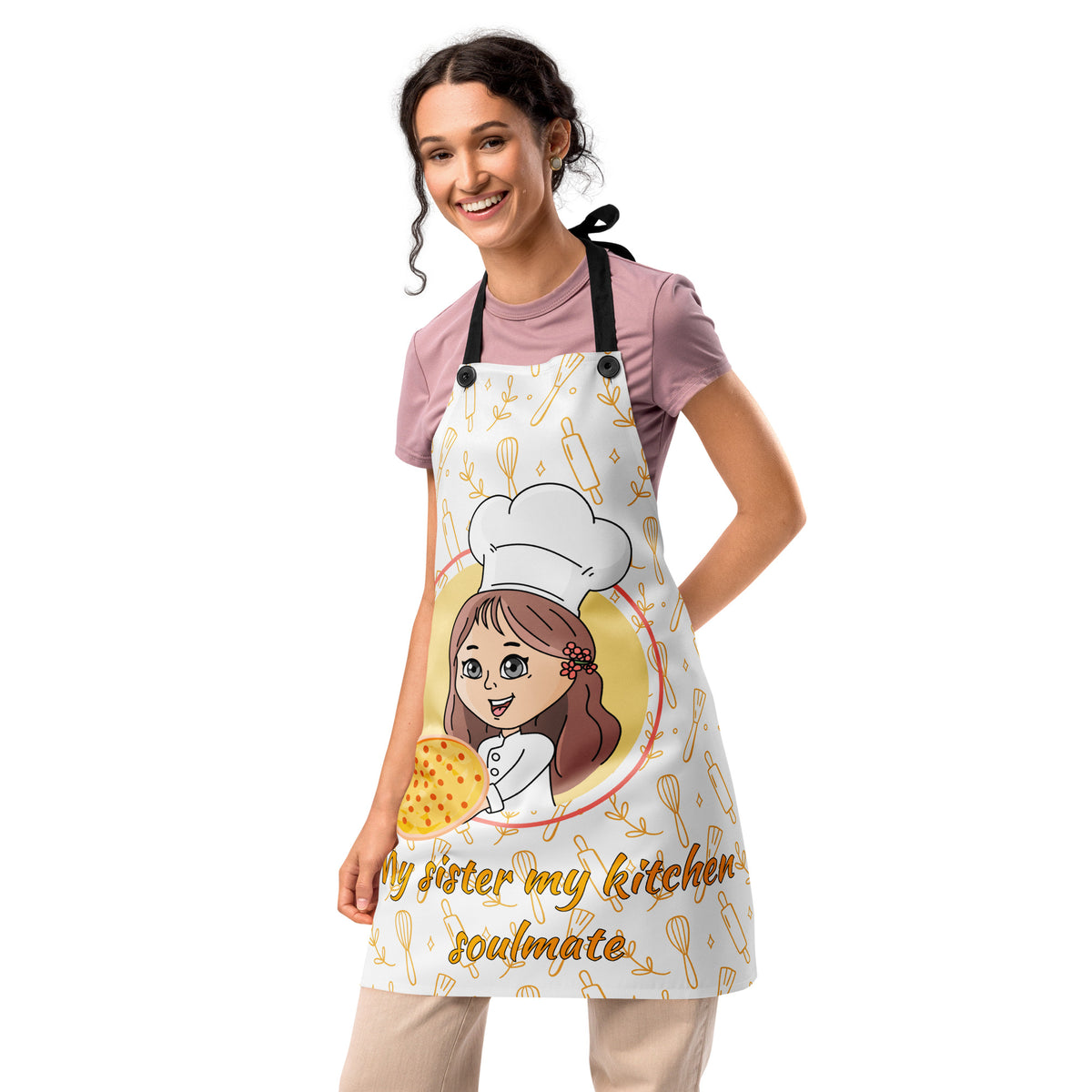 Kitchen Soulmate Apron for Sister Gifting - Default Title - Aprons