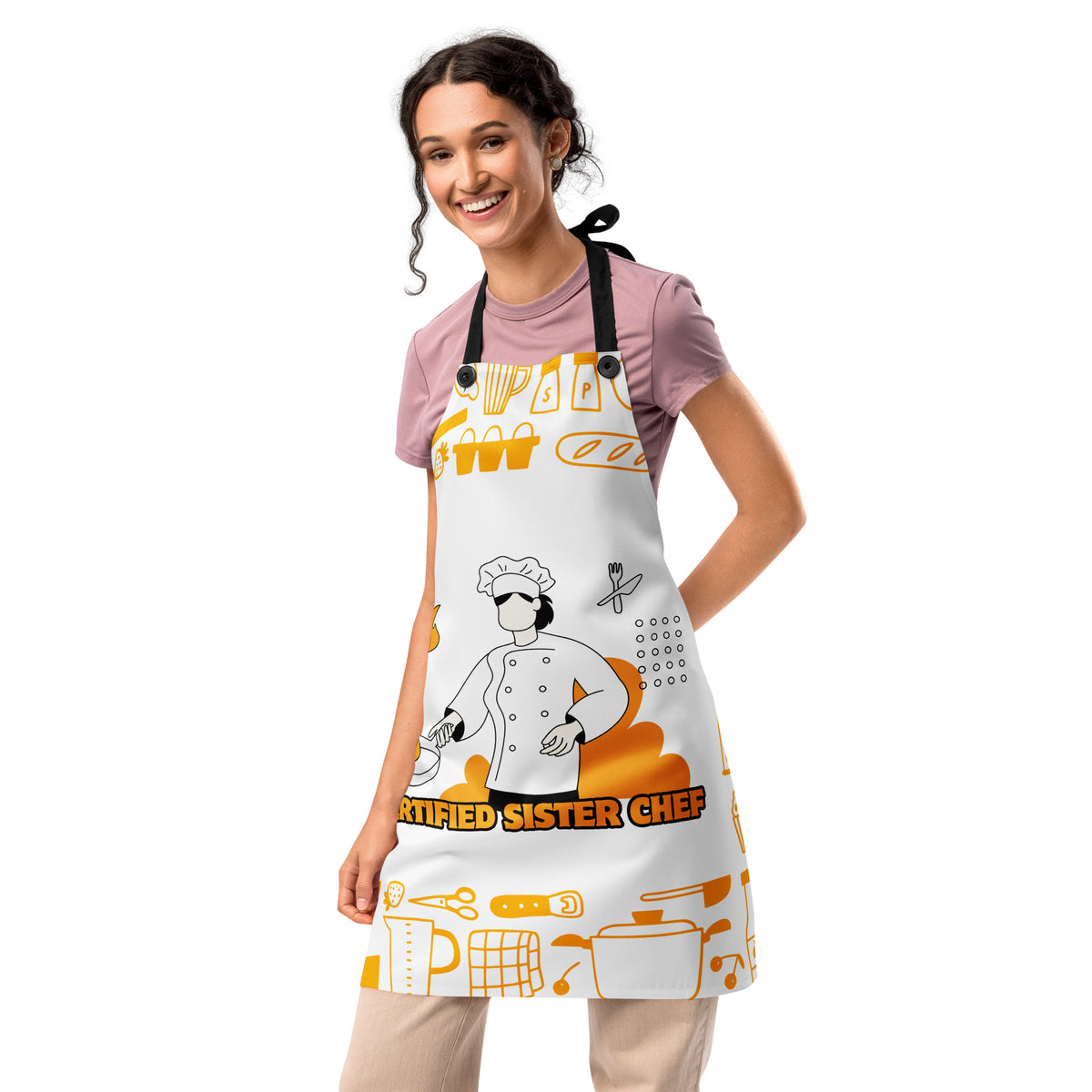 Certified Sister Chef Apron – Gift for Culinary Queens - Default Title - Aprons