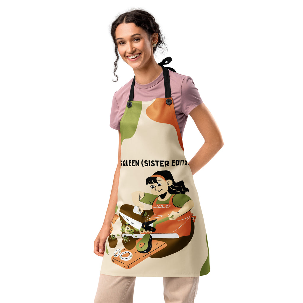 Cooking Queen Apron – Sister’s Fun Kitchen Gift - Default Title - Aprons
