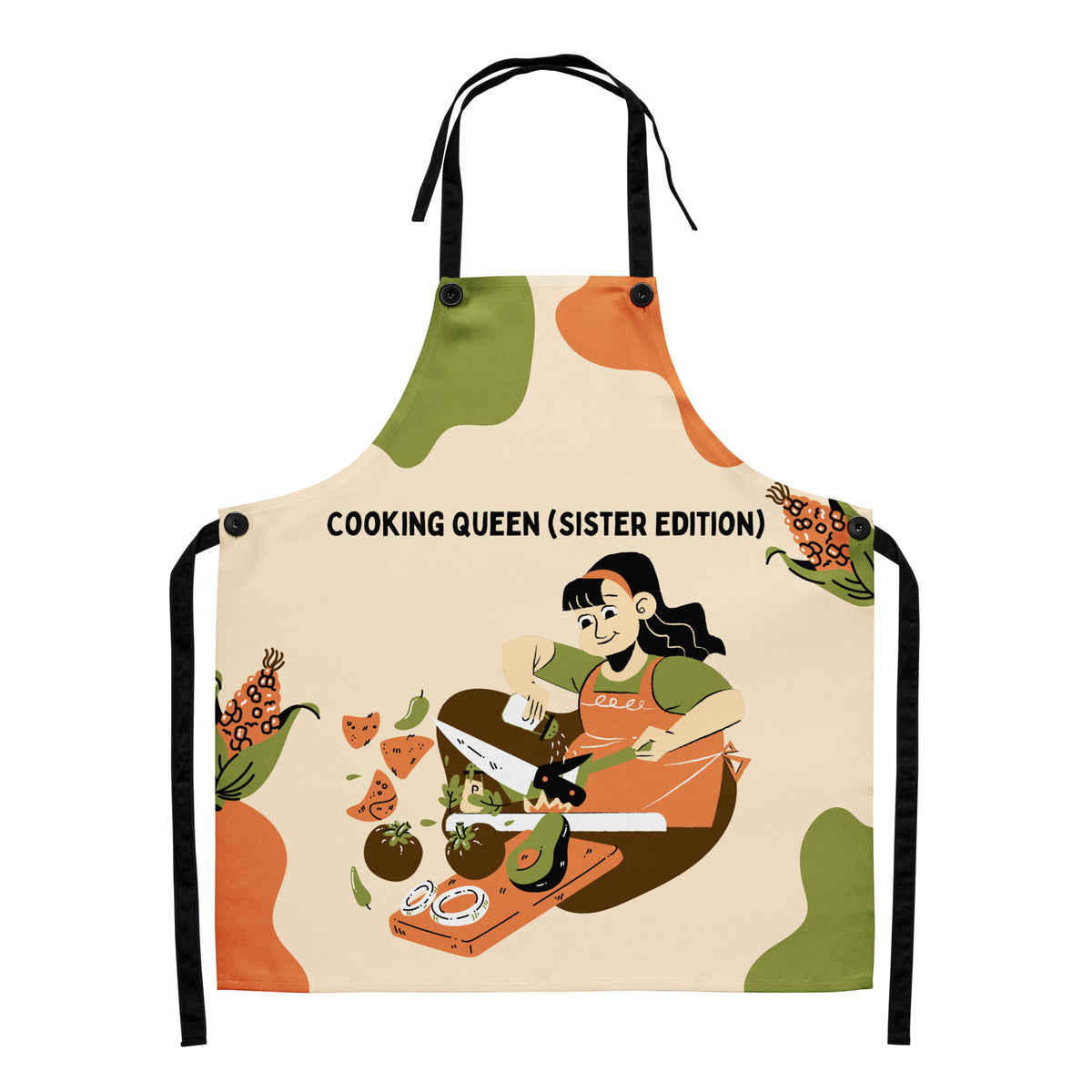 Cooking Queen Apron – Sister’s Fun Kitchen Gift - - Aprons