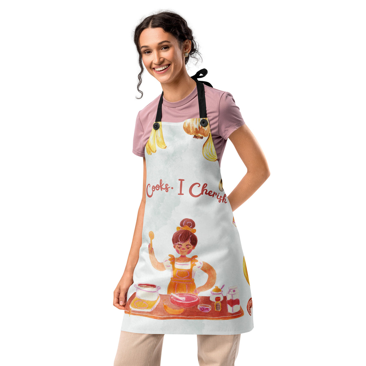 Apron Gift for Sister – She Cooks, I Cherish - Default Title - Aprons