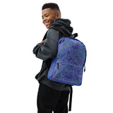 Fruit Frenzy Backpack - Colorful Outlines on Blue Bliss - - Backpacks