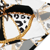 Fashion Statement - Elegant Gold and Leopard Print Bandana - - Headbands