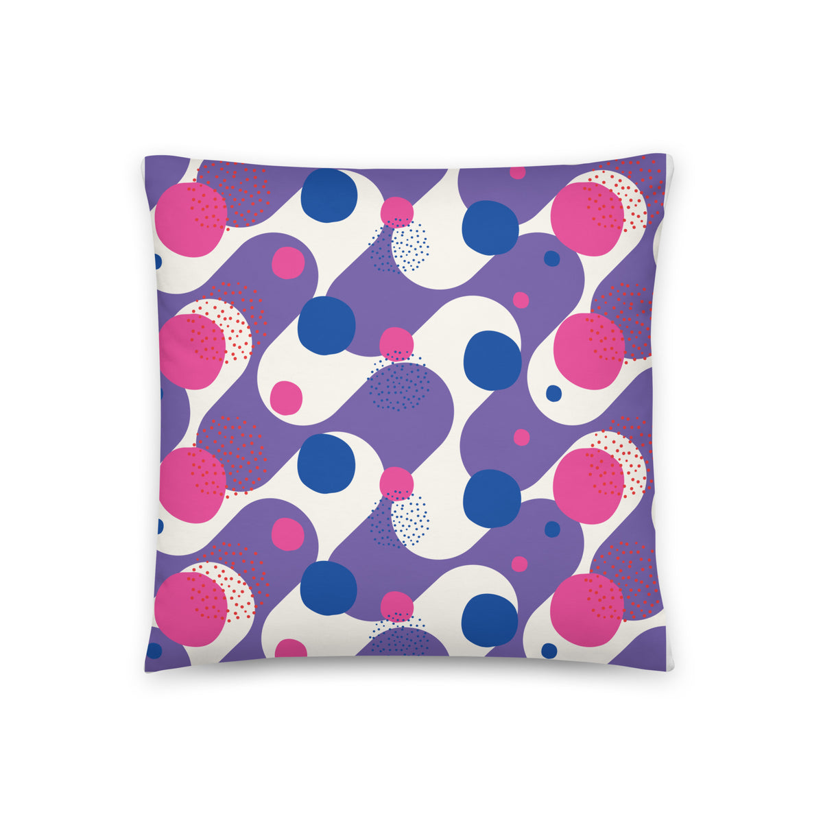 Pop of Color - Dynamic Circles & Waves Pillow - - Pillows