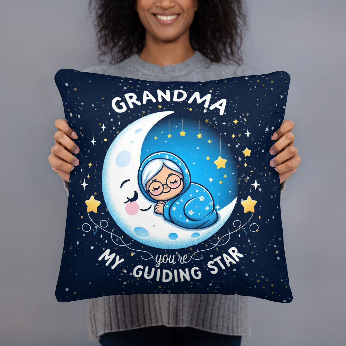 Guiding Star Grandma Pillow - Dream Under the Stars - 18″×18″ - Pillows