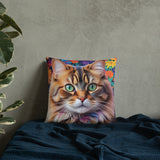 Enchanting Feline - Colorful Cat Portrait - Default Title - Basic PIllow