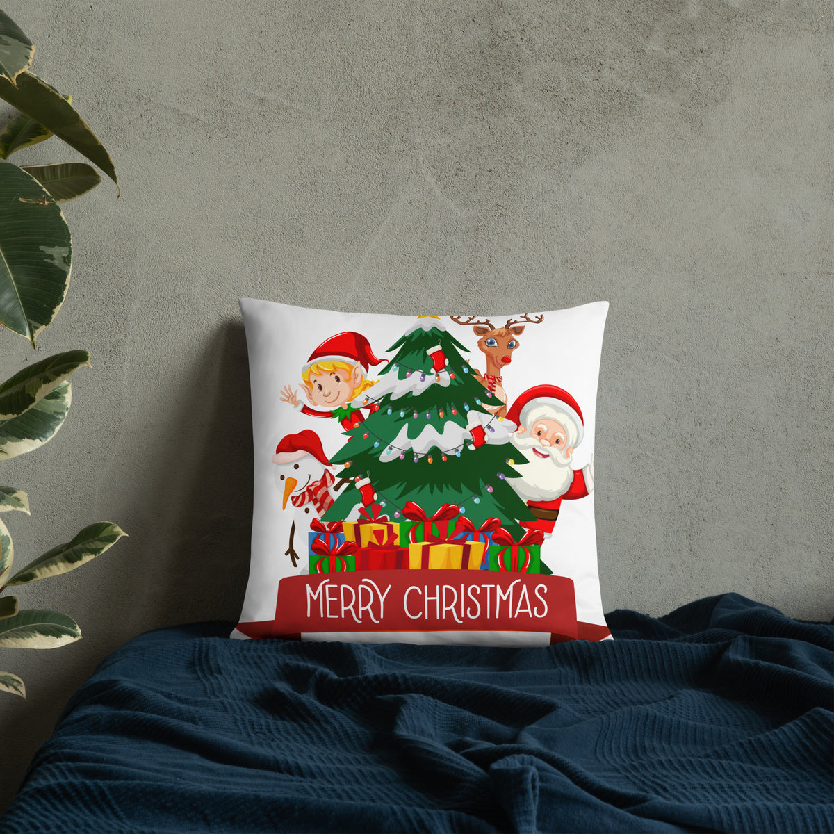 Seasonal Smiles - Festive Friends Pillow - 18″×18″ - Hoodies